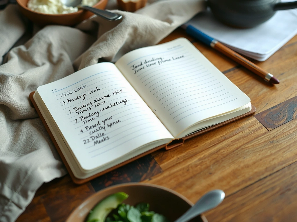 Handgeschreven voedingsdagboek